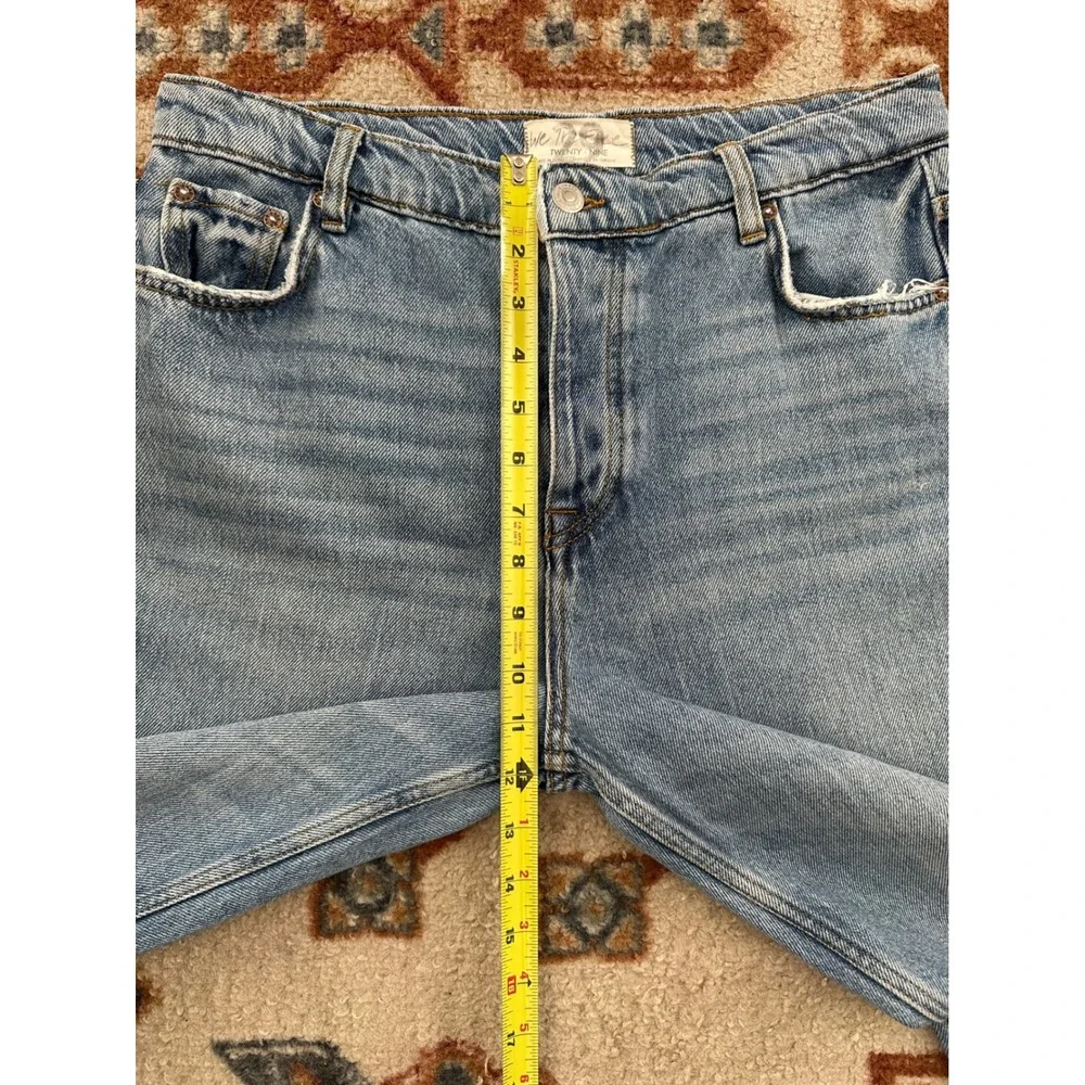 Free People We The Free Jeans Blue Side Slit High Rise Button Fly Boho Indie 29
